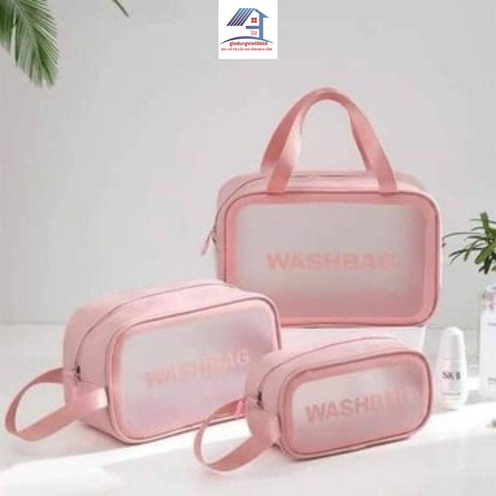 Túi đựng mỹ phẩm️Freeship 50k️ Túi nhựa trong suốt đựng mỹ phẩm WAGBAGS đi du lịch chống thấm nước