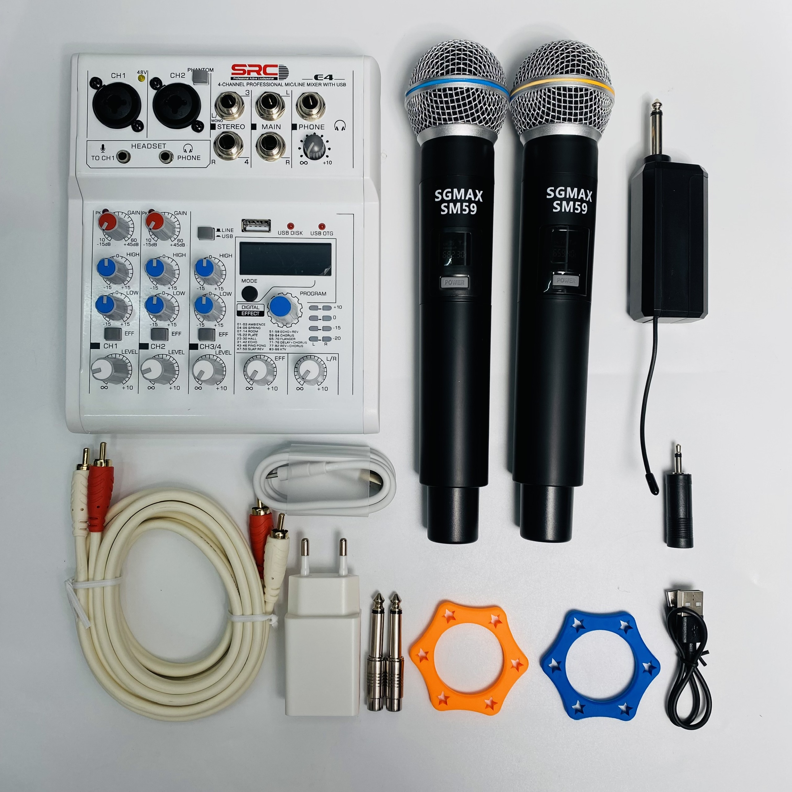 Combo Mixer Thu Âm Livestream Karaoke Mixer E4 và Micro SM59 Chính Hãng Giá Tốt -  Bảo Hành 12 Tháng Hàng Chính Hãng