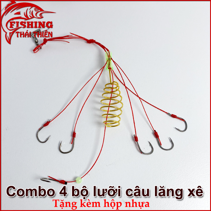 Combo 4 Bộ Lăng Xê Alabama Lưỡi Bén Dây Siêu Bền Dùng Câu Sông Hồ Dịch Vụ Cá Chép, Trắm, Rô Phi