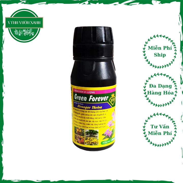 Phân bón vi lượng Green Forever Stronger Thrive cho hoa lan, cây mới trồng giúp chống sốc cây, rủ lá, giảm stress, tăng sức đề kháng cho cây - chai 100ml