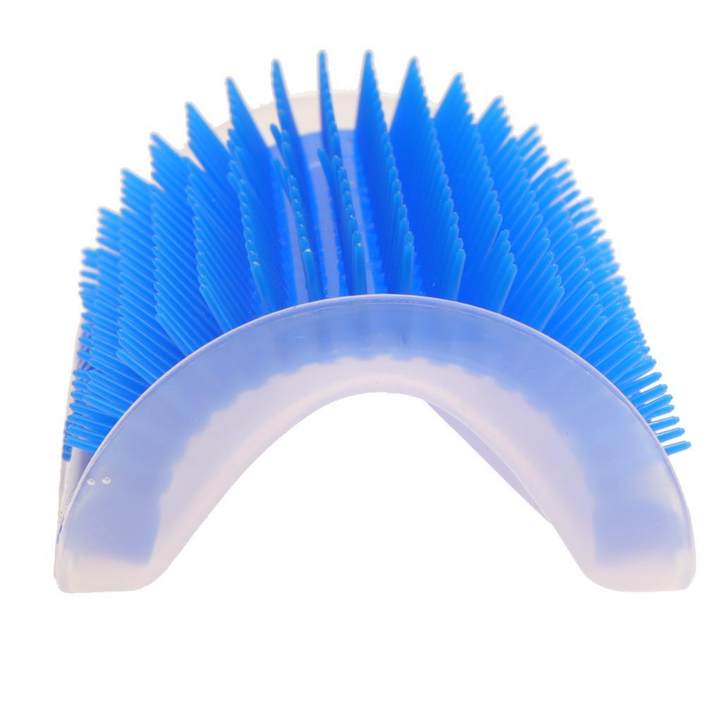 Dog Cat Bath Brush Comb Hair Rubber Glove and Cat Groomer Corner Blue