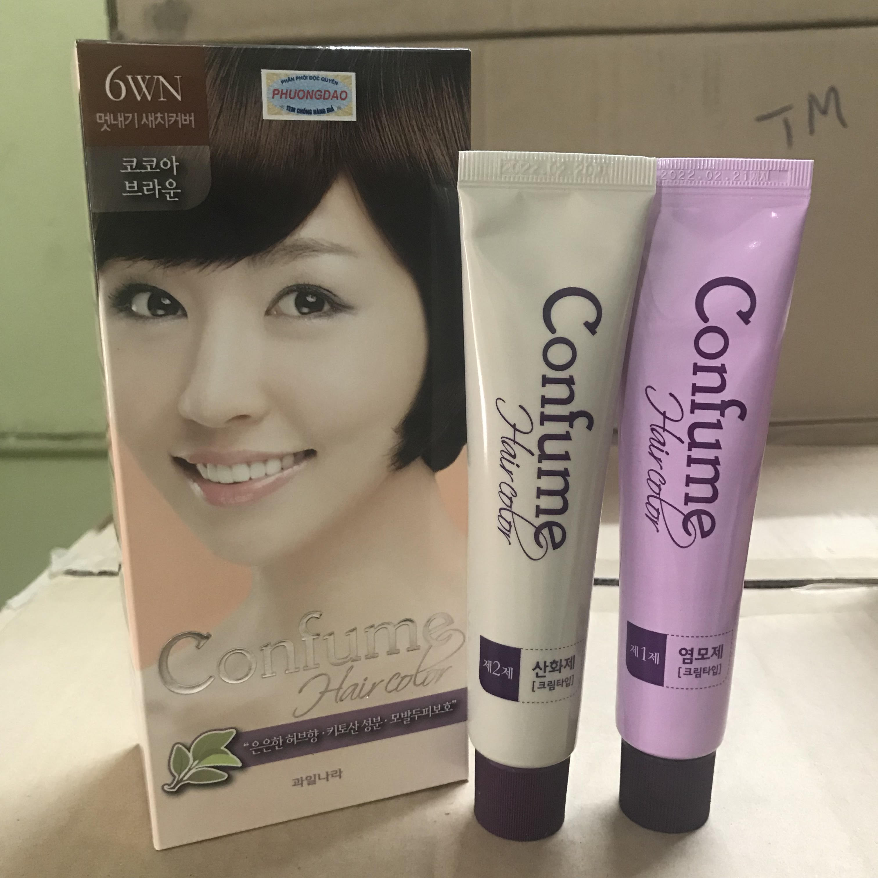 Nhuộm thảo dược phủ bạc thời trang (Hàn Quốc) Welcos confume hair color 6WN  2 x 60g