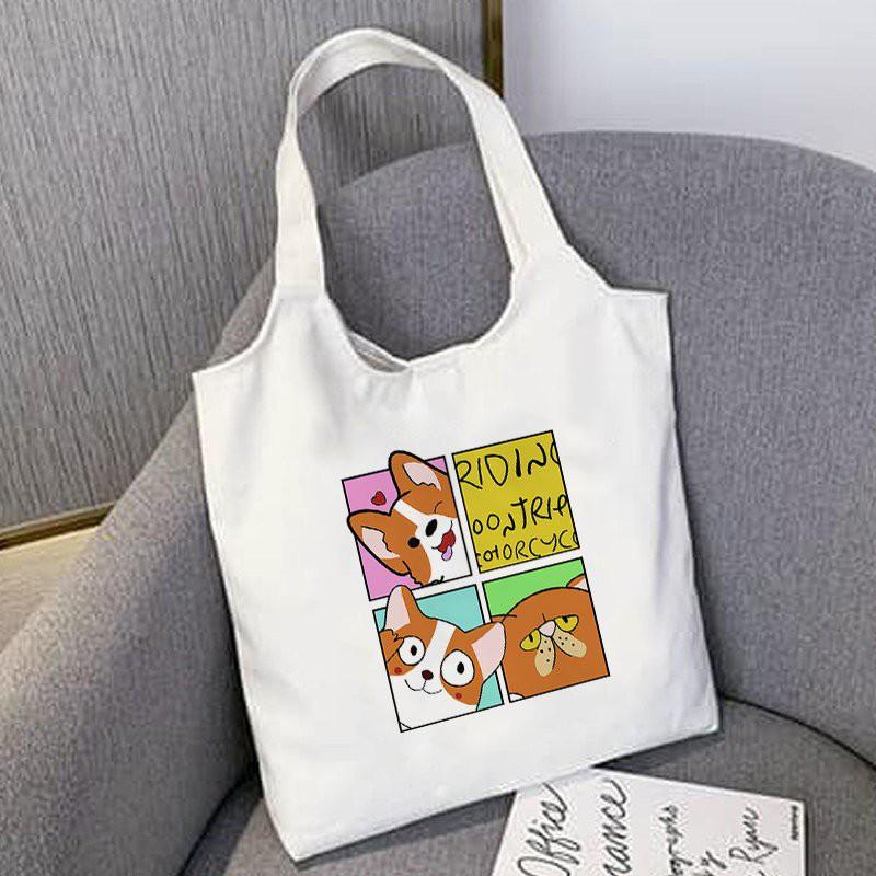 TÚI TOTE in hình chó con cute - Túi Tote canvas cao cấp