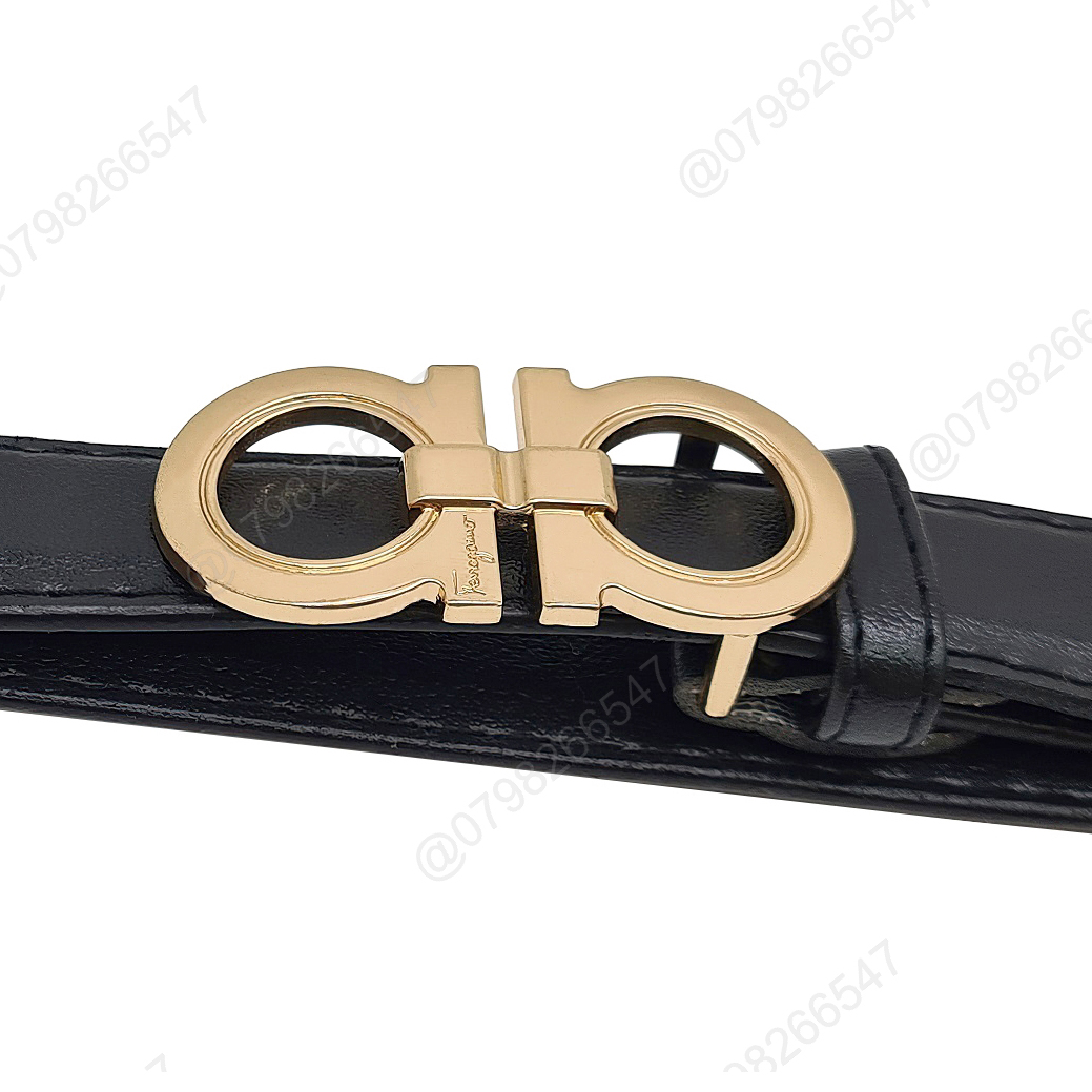 Dây nịt thời trang nữ DHM-370 | Khoá kiểu cài chữ A đôi mặt trơn bản nhỏ 2.8cm | Bảo hành 12 tháng