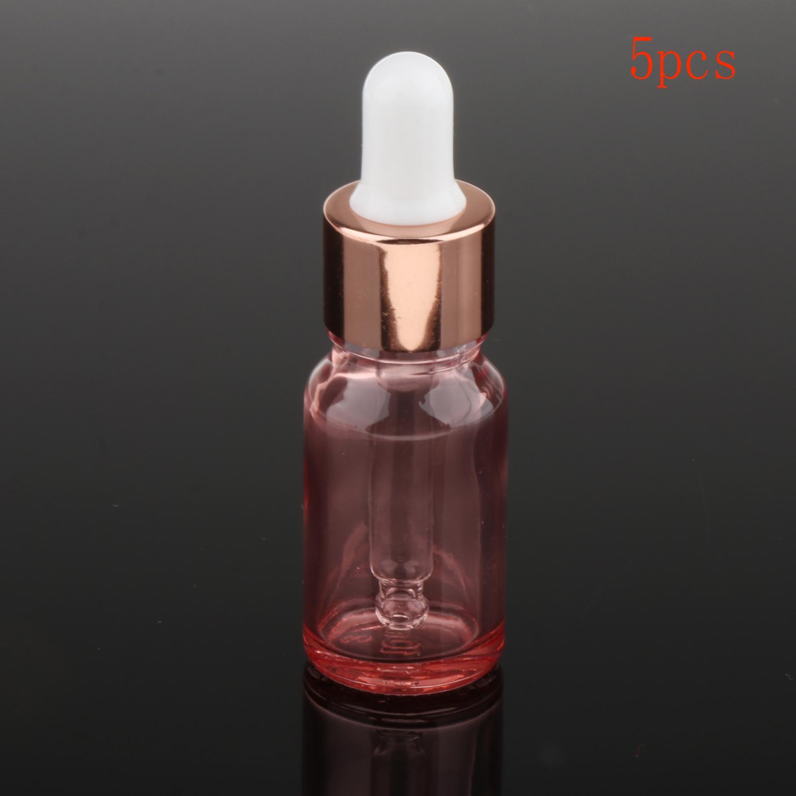 5 Pcs Rose Gold Small Glass Eye Dropper Bottle for Essential Oil Liquids Perfumes