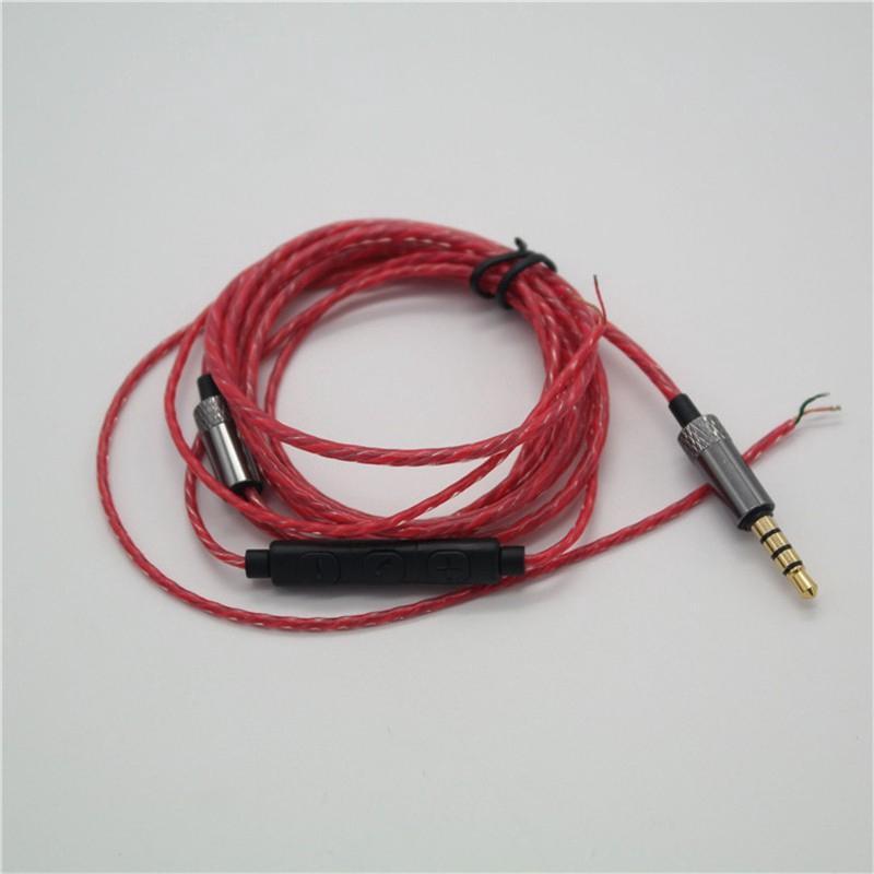 Dây cáp tai nghe sửa chữa nâng cấp thủ công có ba nút ổ cắm 3.5mm
