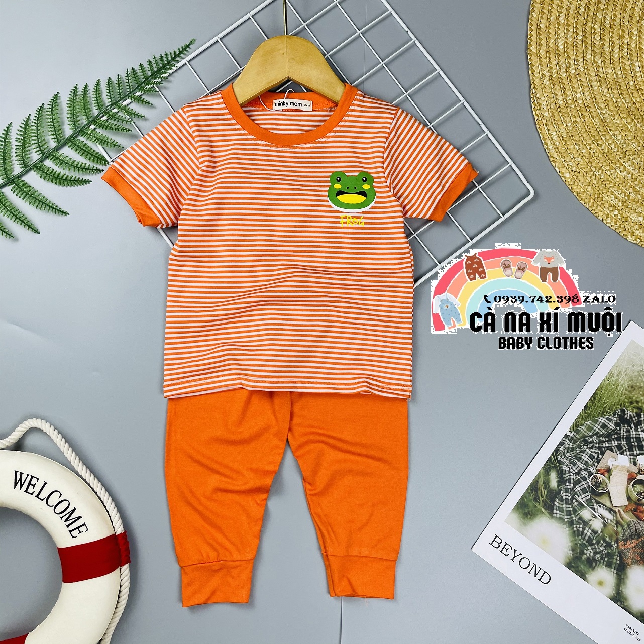 FULLSIZEBộ Cộc Tay Quần Dài Minky Mom Thun Lạnh Hàng Chuẩn Họa Tiết Dể Thương Cho Bé Gái Bé Trai Đủ Màu