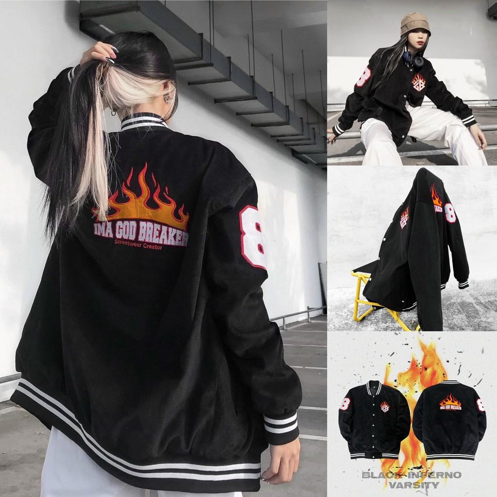 Áo Khoác Dù Nam Nữ Unisex - Áo Khoác Jacket Bombers IGB Màu Đen Siêu Hot -