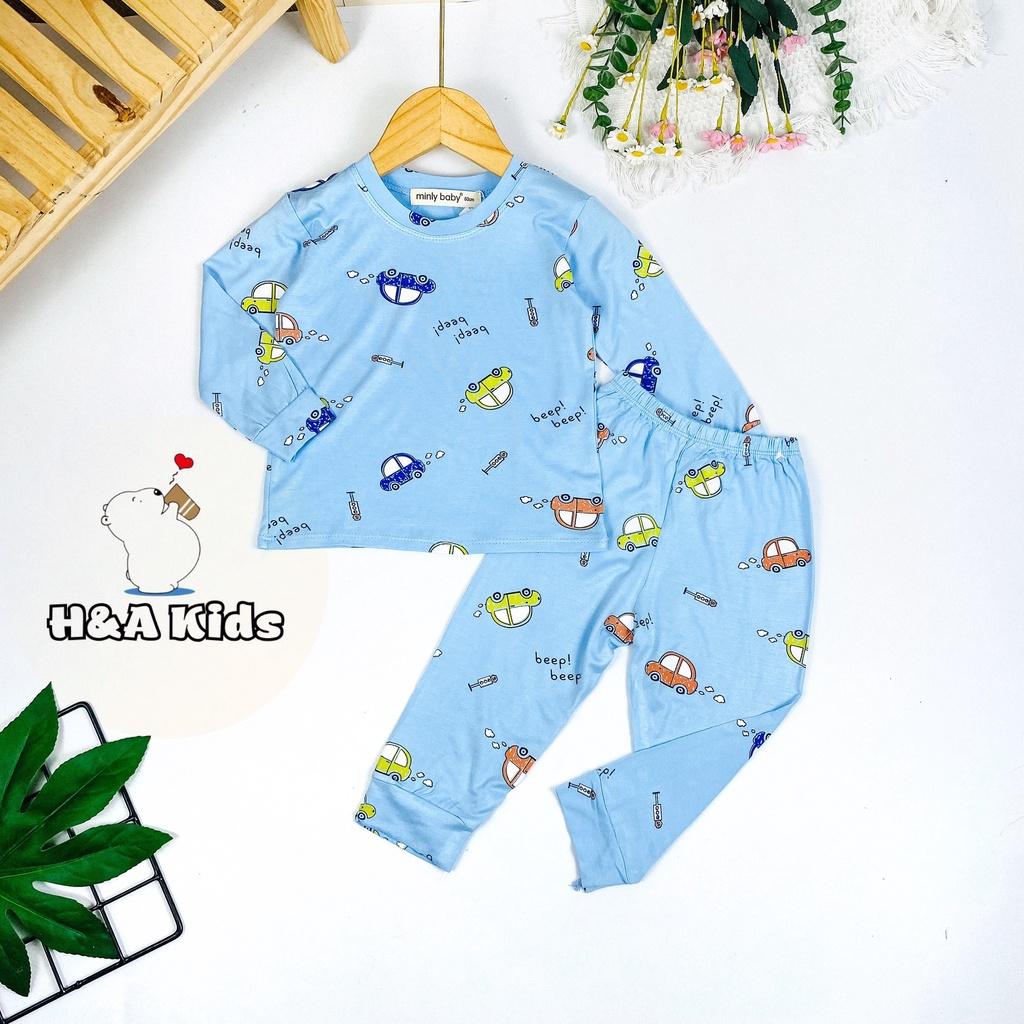 Bộ dài tay thun lạnh in hình toàn thân Minky Mom mềm mịn mát cho bé trai bé gái - HÀNG LOẠI 1