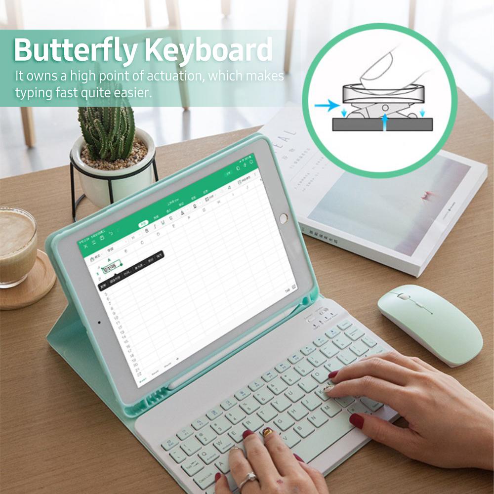 Hộp đựng bàn phím BT có thể tháo rời với khe cắm bút đàn hồi Tương thích với iPad Pro11 2018/2020 / iPad air4 2020