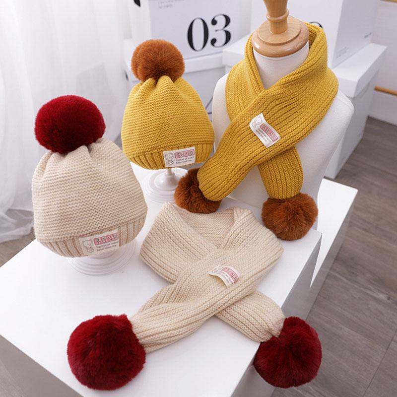 Doitbest 1 Đến 4 Năm Tuổi Trẻ Em Bò Bộ Tóc Xù Màu 2 Bé Trai Bé Gái Mùa Đông Đan mũ Khăn Bộ