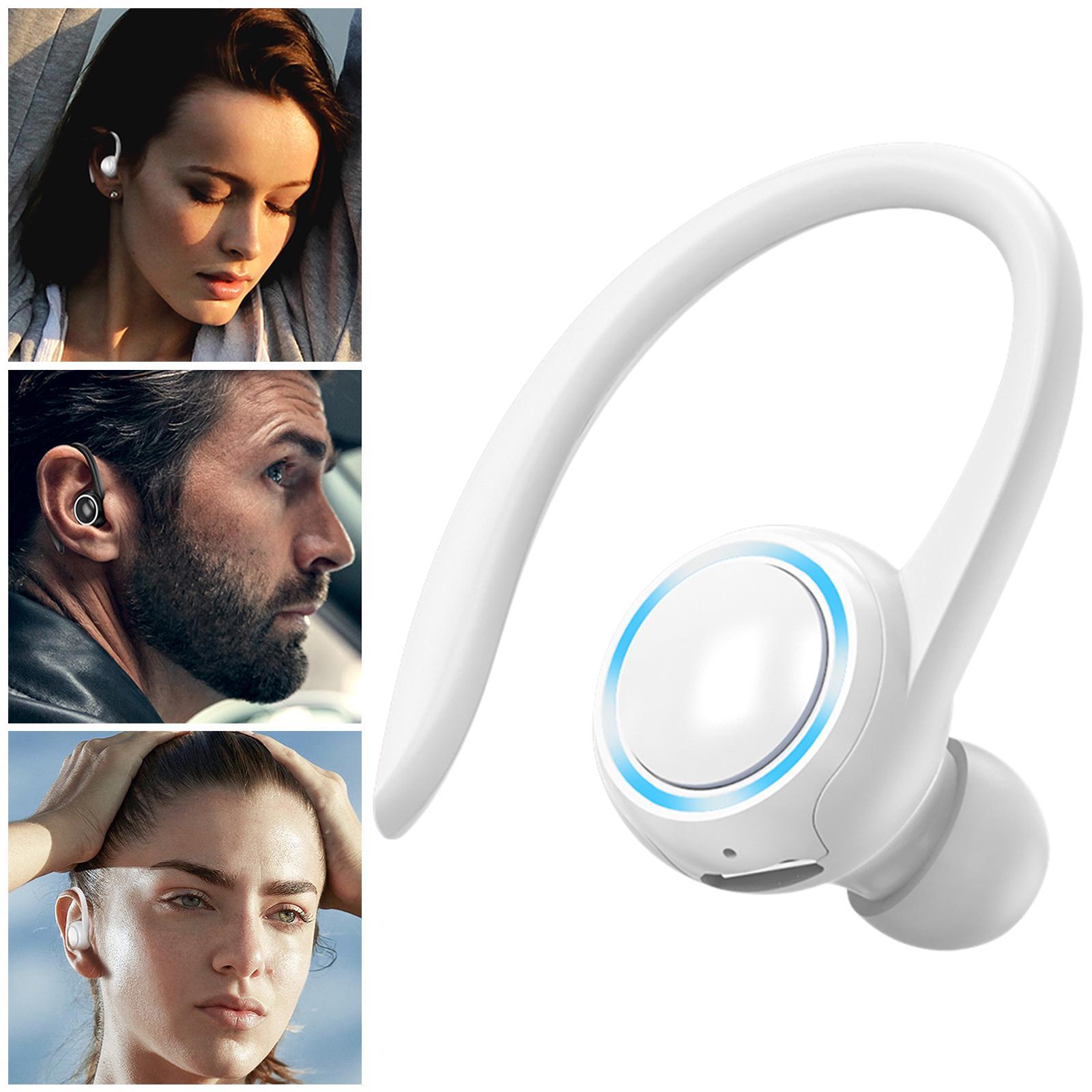2x Wireless Bluetooth Headset Ear Hook In-Ear Earbuds Running white