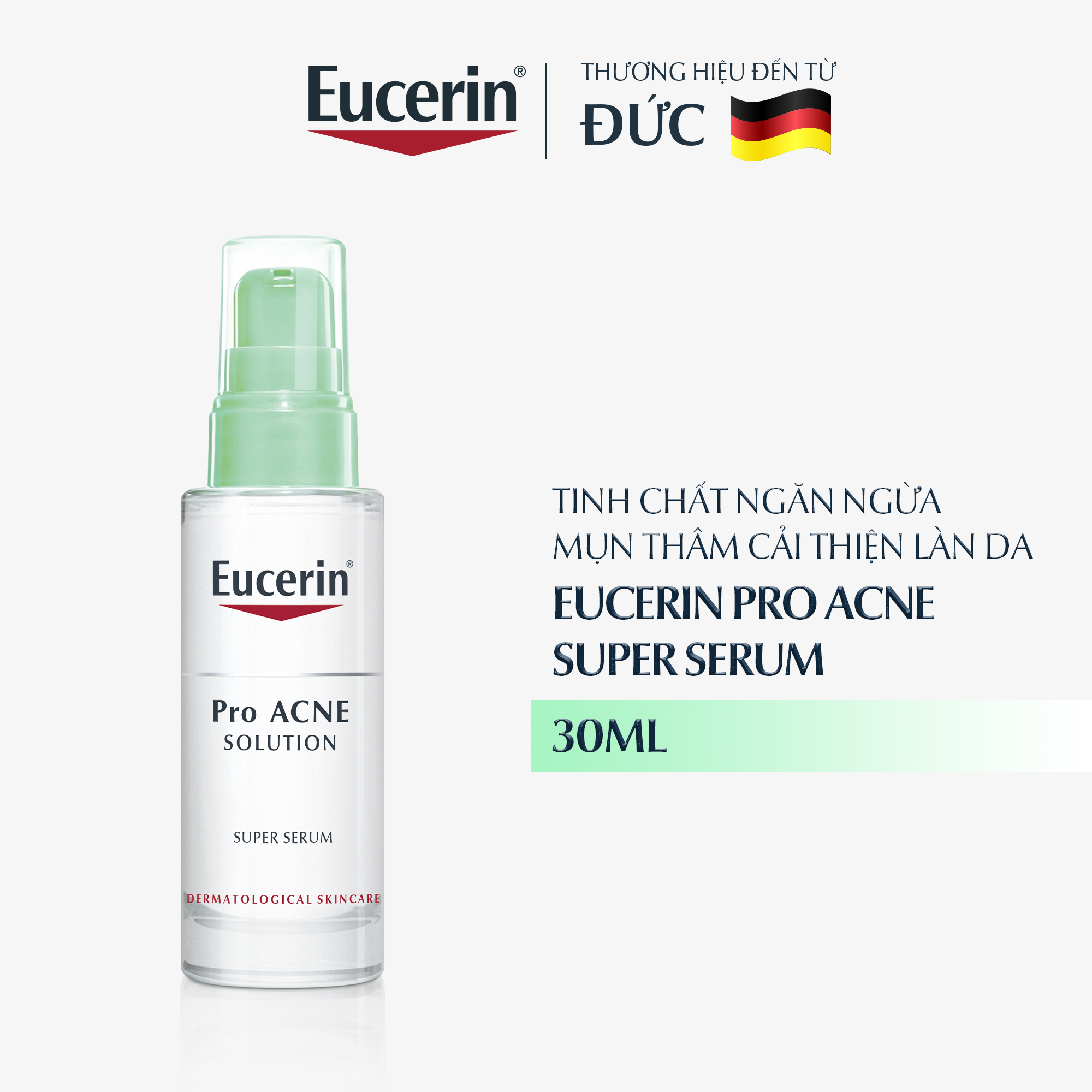 Bộ đôi làm sạch  Eucerin (Gel Rửa Mặt Eucerin Pro Acne Cleansing Gel 200ml + Tinh Chất Dưỡng Giảm Mụn, Mờ Sẹo Eucerin Pro Acne Super Serum 30ml)