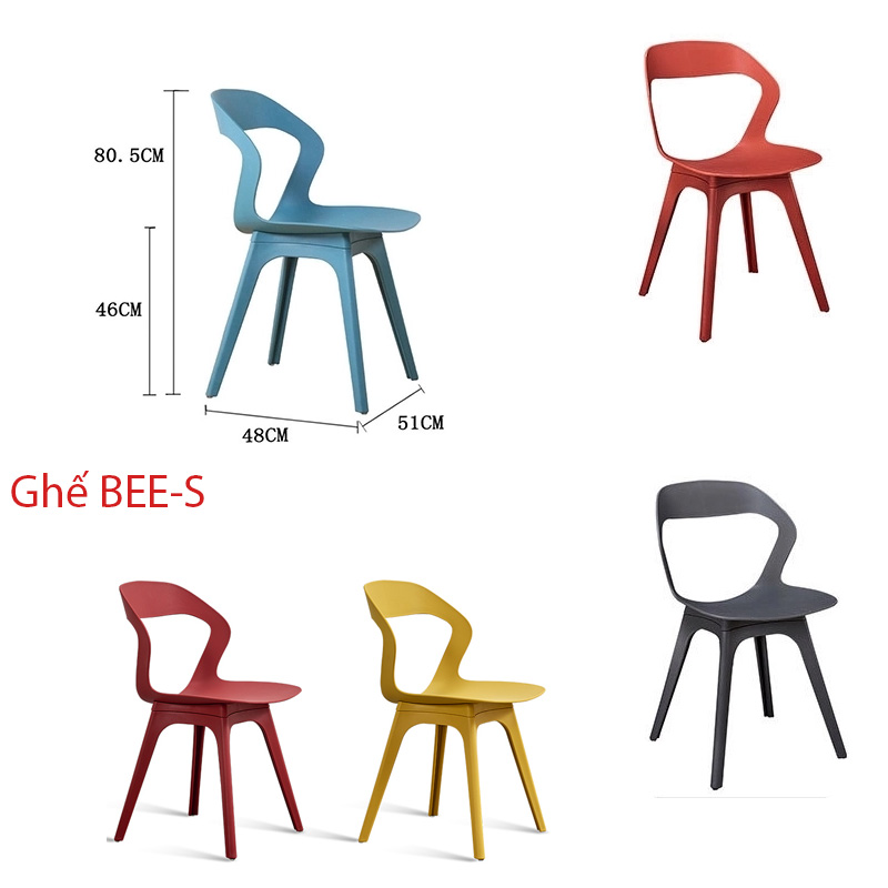 BEE-S Ghế nhựa đúc 100% cao cấp BEE phù hợp mọi phong cách như ghế ăn ghế cafe ghế tiếp khách