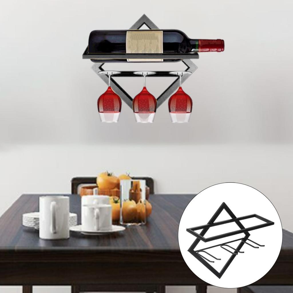 2x Steel Wall Mounted Wine Rack Towel Storage Holder Organizer Shelf Kitchen