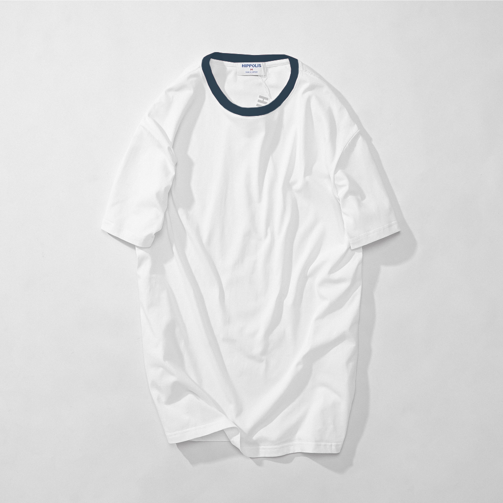 Áo thun cơ bản phối cổ chất cotton mộc mềm thoáng