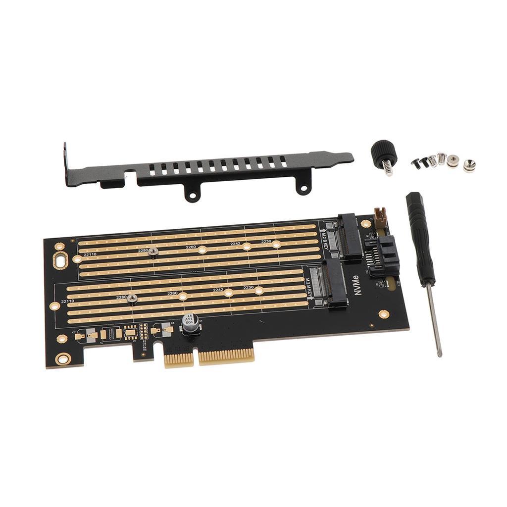 M  KEY Dual interface Card + M.2  to   4x Adapter Card