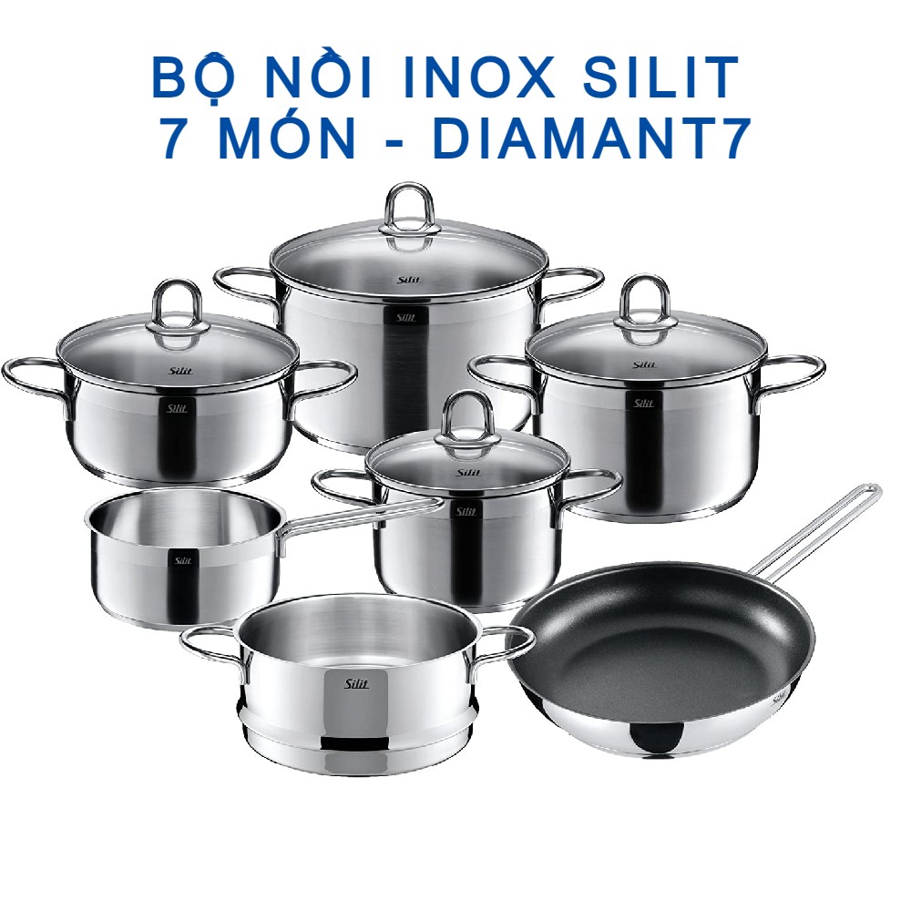 Bộ nồi INOX SILIT 7 MÓN - DIAMANT7