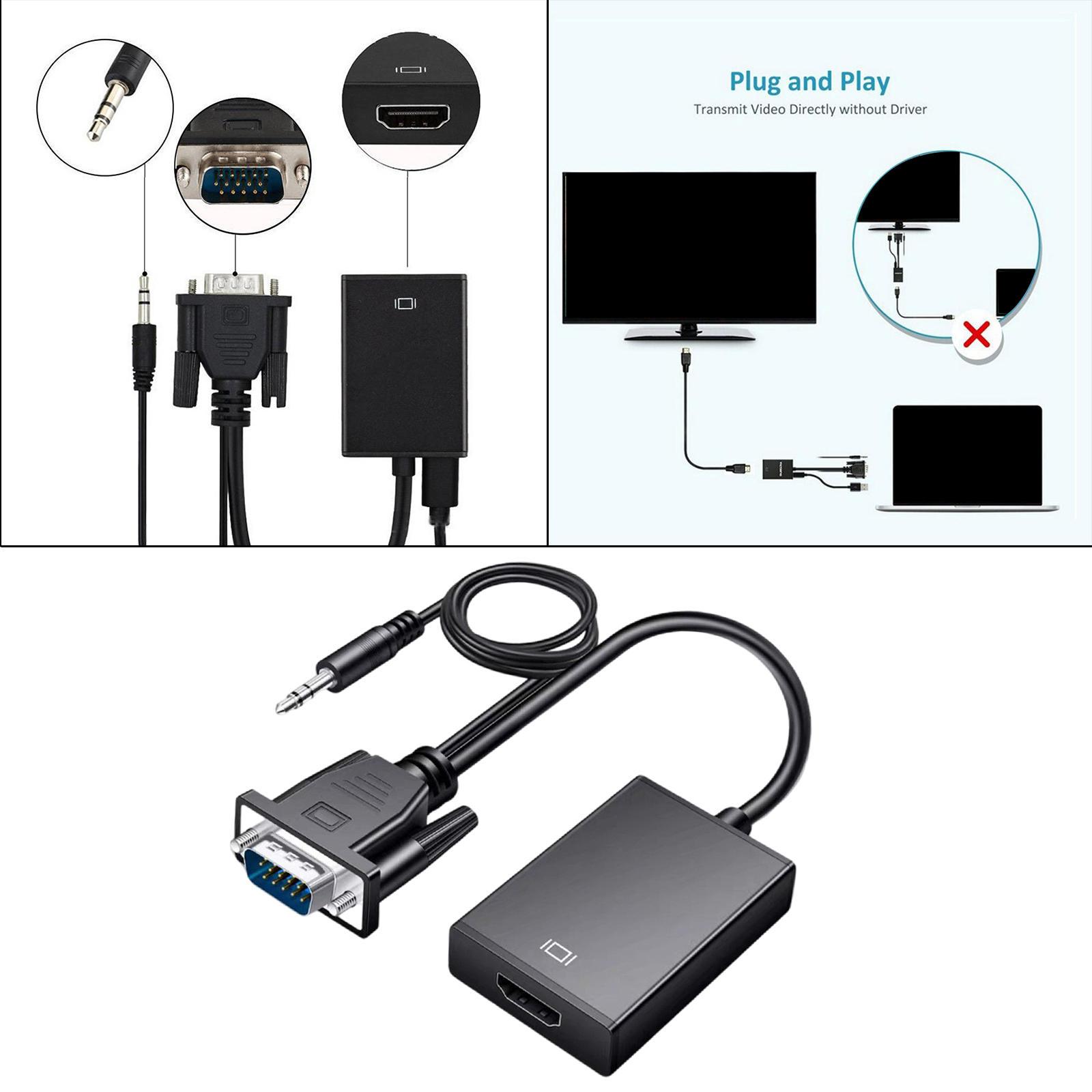 1080P VGA to HDMI Converter VGA to HDMI for Computer Desktop PC Smartphones