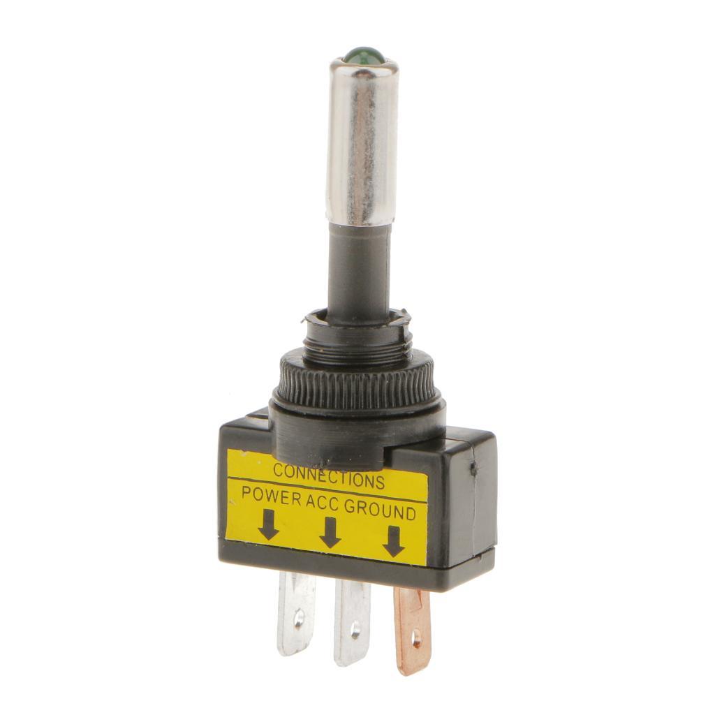 4-5pack 12V 20A Car Auto Boat Green LED Light Toggle Rocker Switch 3Pin SPST