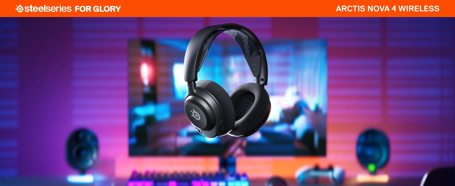 Tai nghe chụp tai không dây SteelSeries Arcties Nova 4 Wireless màu đen thời gian nghe 38H hàng chính hãng