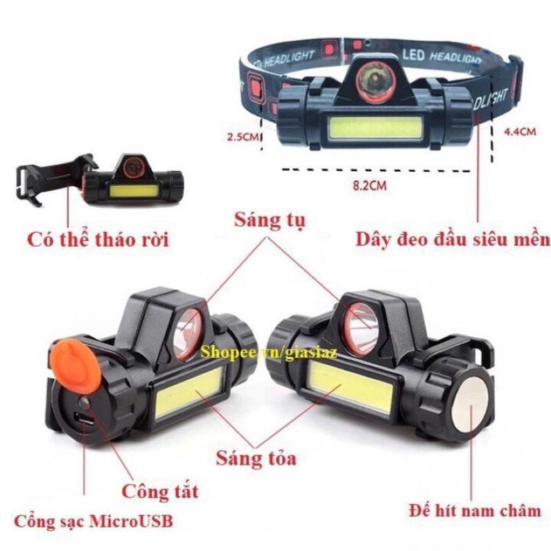 Đèn pin đội đầu 2 bóng TT 101 siêu sáng siêu rẻ kèm pin vạ sạc đồ câu FISHING_HD