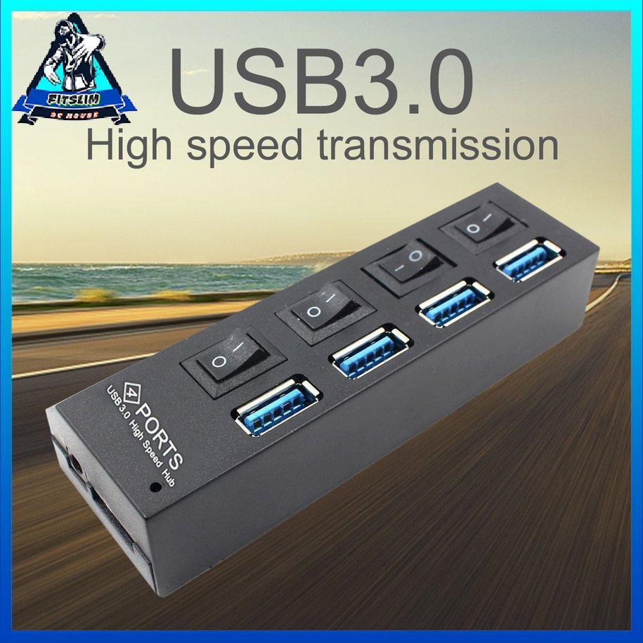 Trung tâm tốc độ cao USB 3.0 di động với bốn cổng riêng biệt nguồn điện