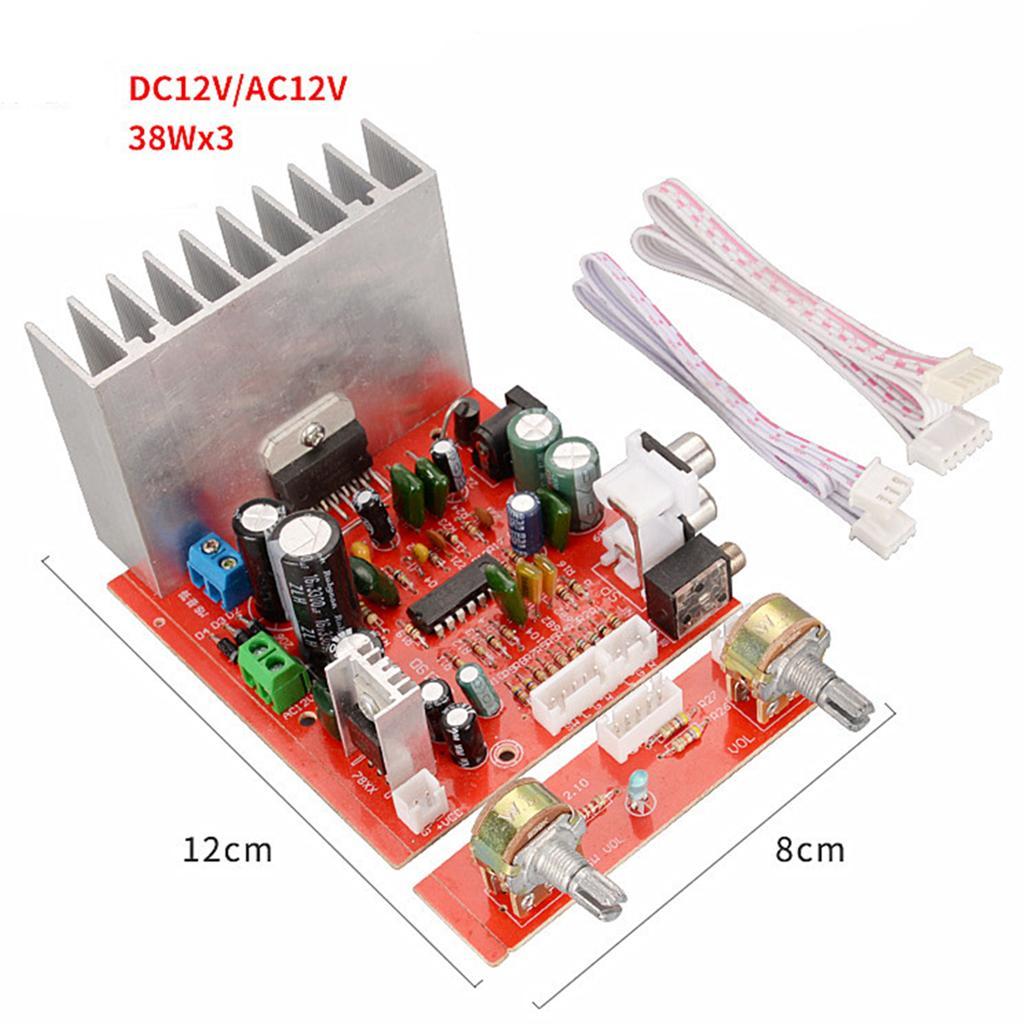 1 Pieces 7377PRO Mini DC 12V 2.1 Channel Subwoofer Audio Amplifier 38W Board