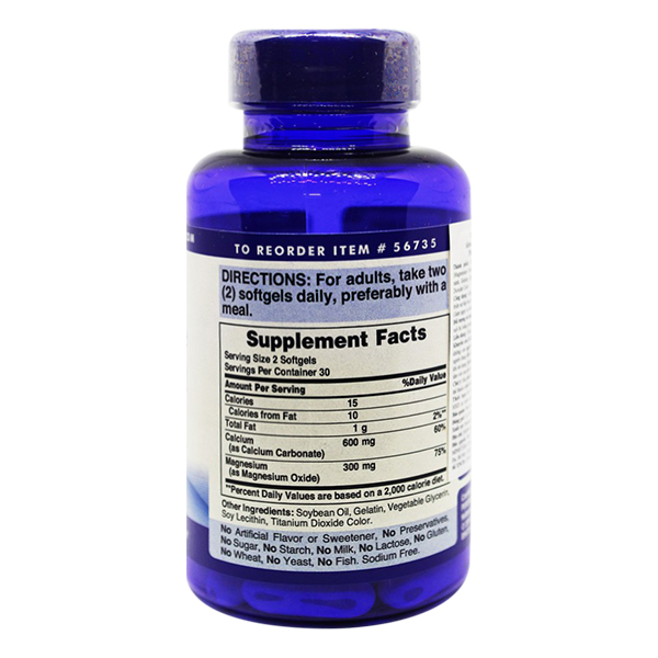 Thực Phẩm Chức Năng - Viên Uống Bổ Sung Canxi Dạng Dễ Hấp Thụ Puritan'S Pride Absorbable Calcium 600Mg Plus Magnesium 300Mg