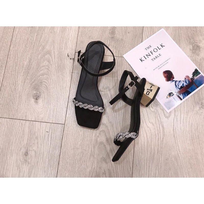 SANDAL DA LỘN QUAI VIỀN ĐÁ XOẮN - 4P