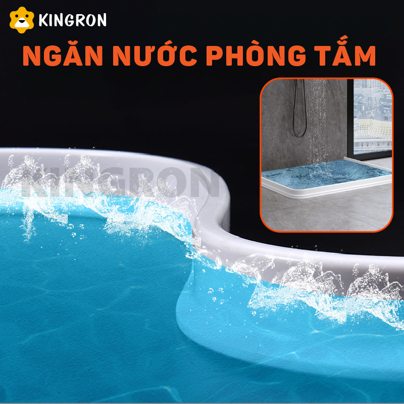 Dải chặn nước nhà tắm - Thanh Silicon chống thấm nước dùng cho nhà vệ sinh, chỗ rửa tay, phòng giặt