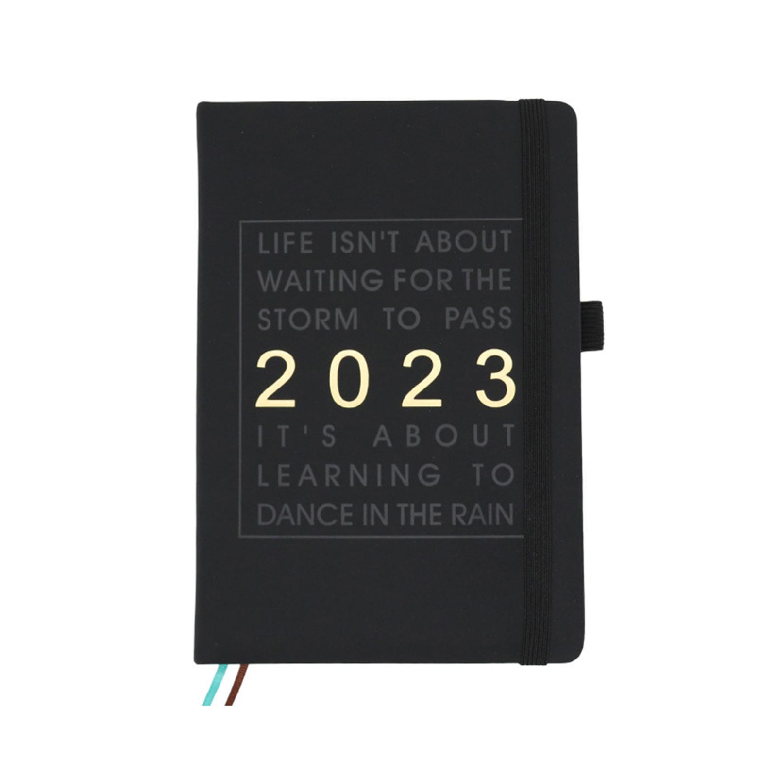 2023 Planner Notebook Diary Goal Habit Schedule Agenda Leather Cover Journal