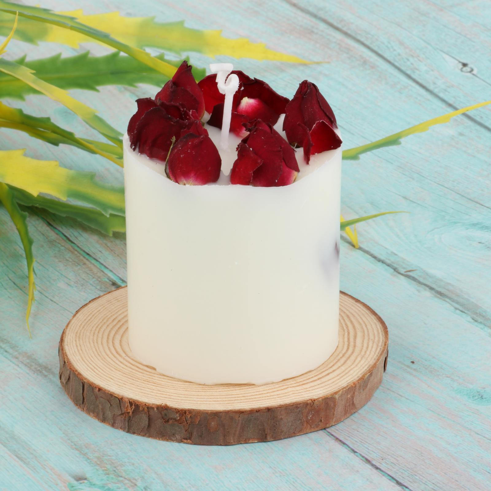 Dry Flowers Candle, True Rose Scented Candles Long Burning Tealight Candles Gift for Women Birthday