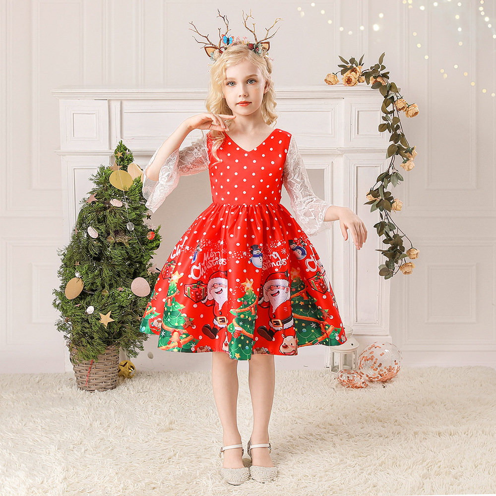 Đầm váy công chúa cho bé gái diện noel giáng sinh lễ tết năm mới