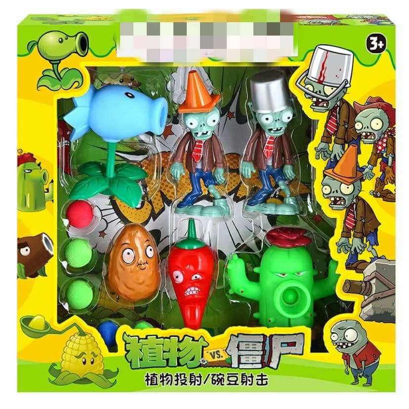 Bộ đồ chơi xếp hình zombie hoa quả nổi giận 6 bóng