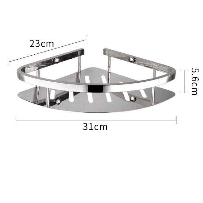 KỆ GÓC INOX304 2 TẤNG _Kệ inox đa năng sang trọng cao cấp bề mặt sáng bóng để các loại dầu gội,sữa tắm, kem dưỡng