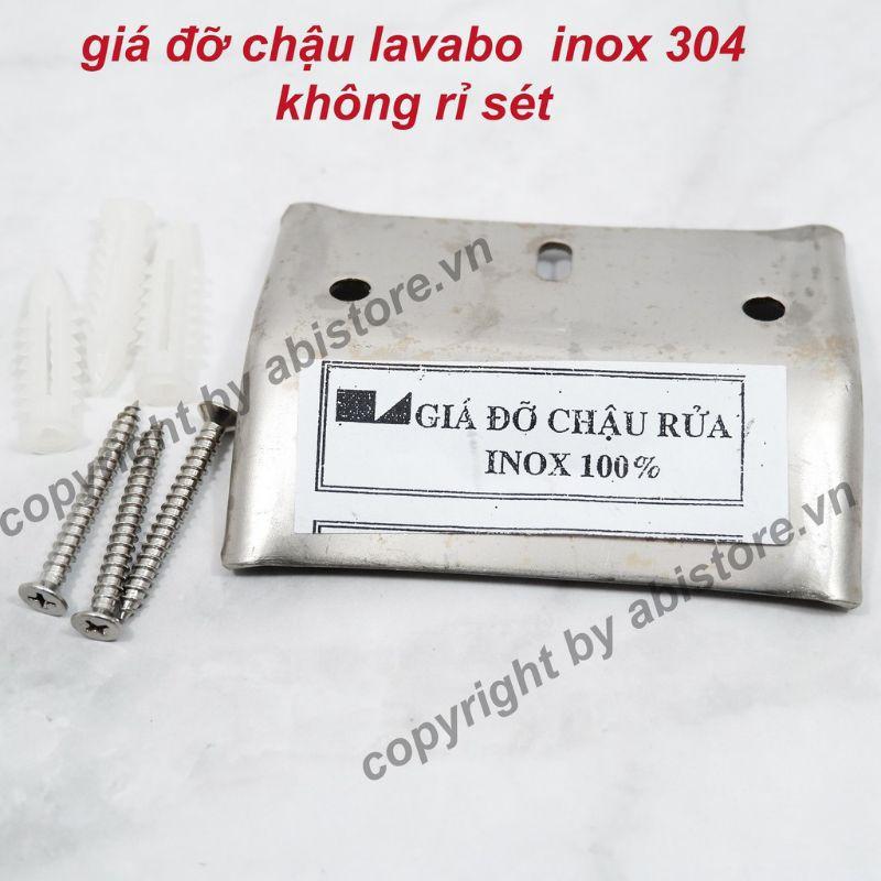 Pát/ Giá đỡ chậu / bồn rửa mặt nhà tắm inox 304 chống rỉ kèm ốc vít