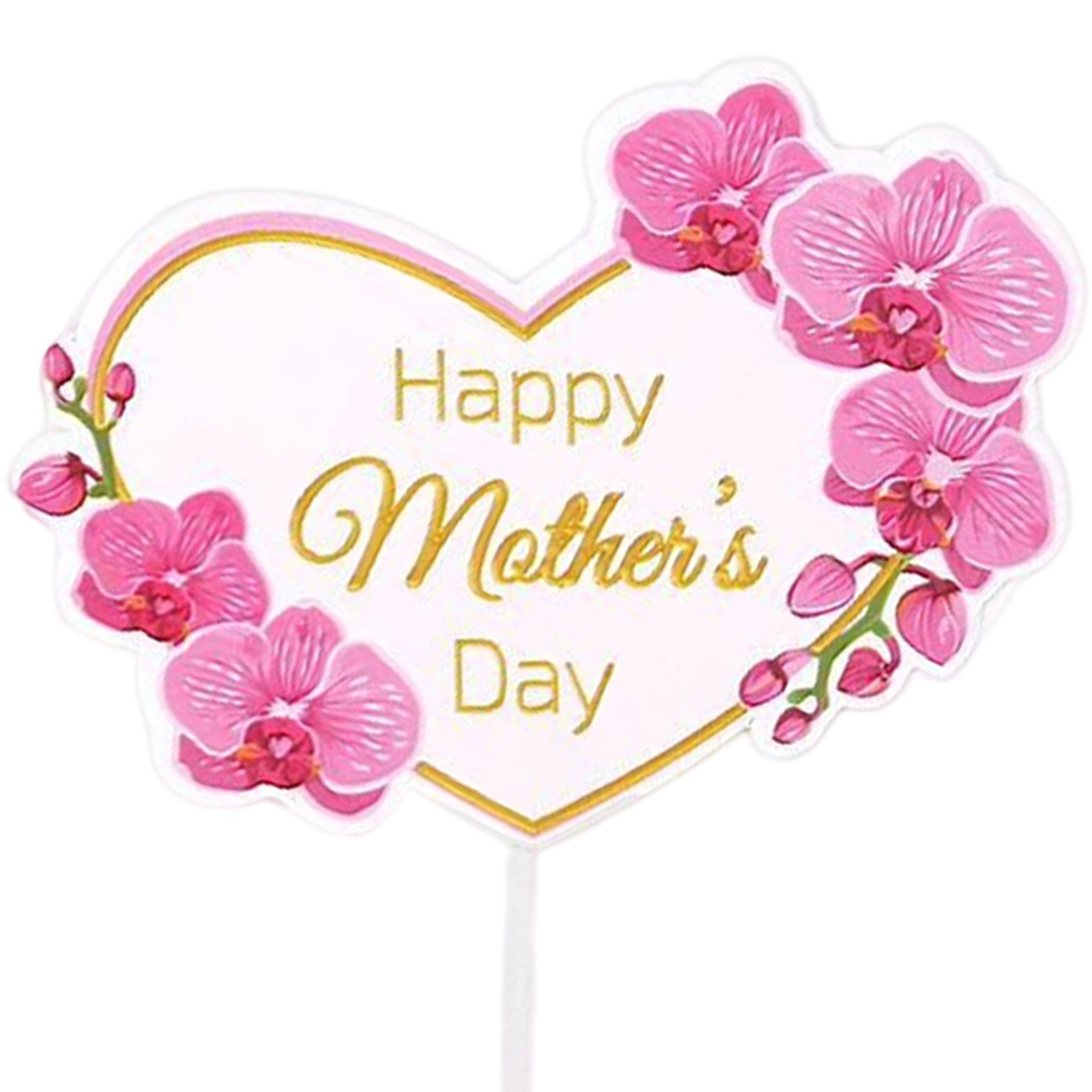 10x Cake Toppers, Happy Mother's Day Cake Topper, Baking Decor, Mother's Day Cupcake Picks, Cake Insert for Event, Gift Cake, Birthday Anniversary