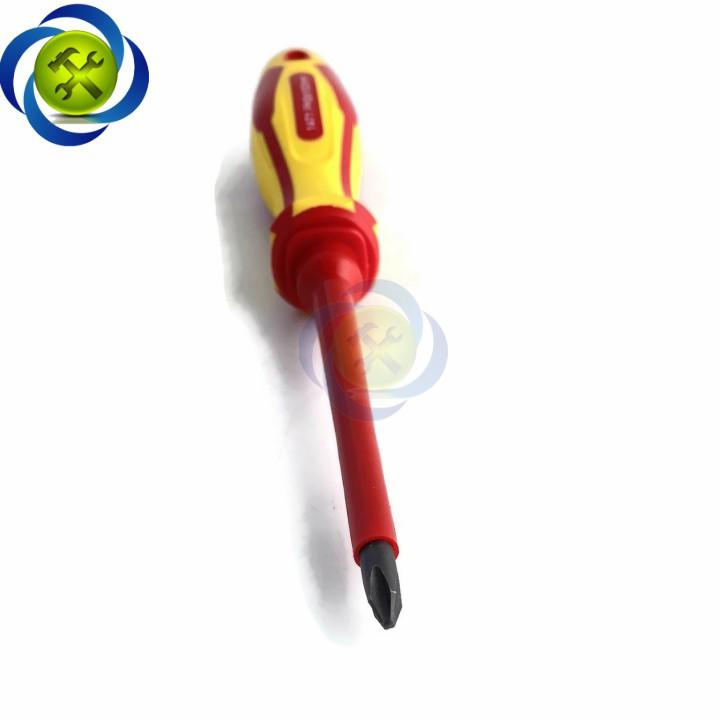 Vít bake cách điện PH2 Kingtony 14710204 dài 100mm cán đỏ - vàng