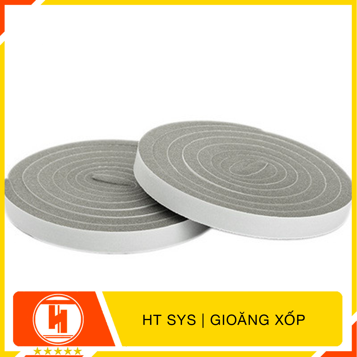 Mút xốp dán khe cửa HT SYS - Cách âm - Giảm chấn - Chống bụi - Gioăng xốp bản 15mm x2 mét -Bộ 02 cuộn