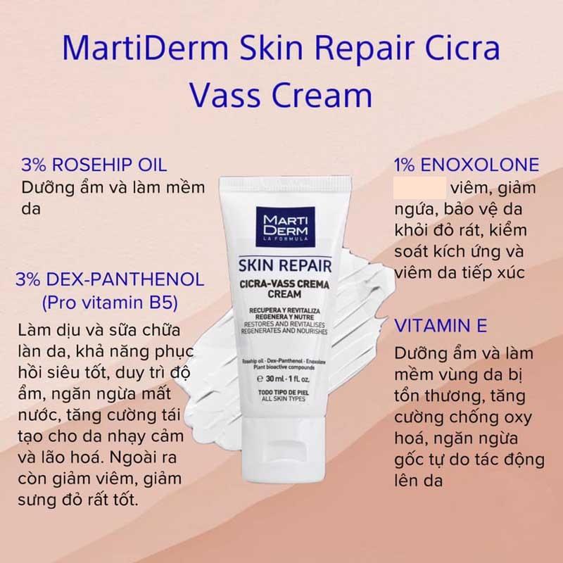 HÀNG NHẬP KHẨU - Kem Dưỡng B5 MartiDerm Skin Repair Cicra Vass Cream Dưỡng Ẩm Tái Tạo Phục Hồi Da Tổn Thương, Nhạy Cảm