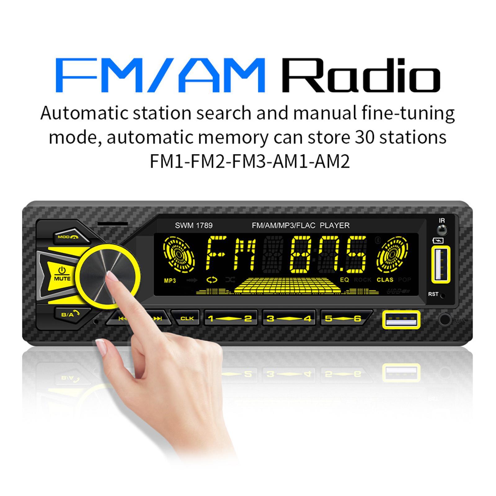 Car Stereo Receiver MP3 Player Mobile App Control AUX Input AM/FM Radio