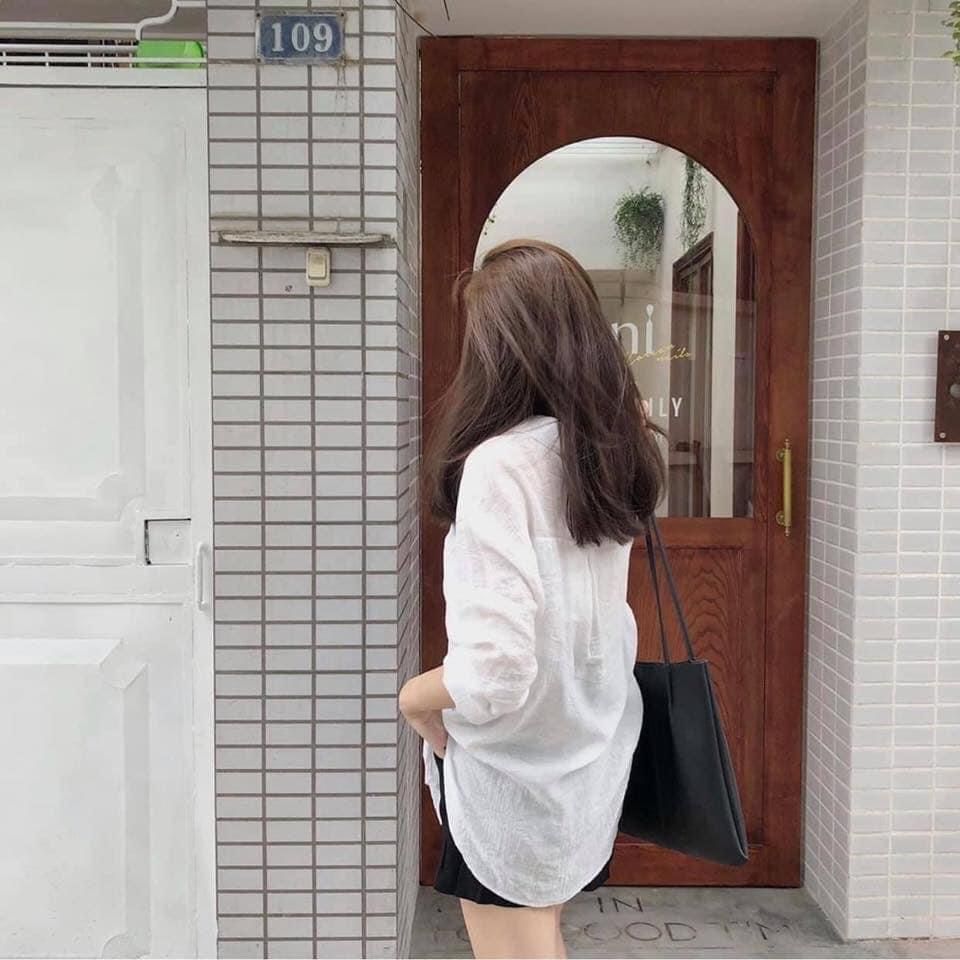 ÁO SƠ MI ĐŨI TRẮNG 1 TÚI CHO NỮ ATN767