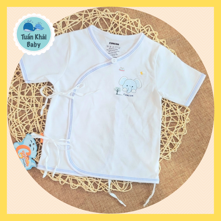 1 Áo sơ sinh Tay Ngắn Cột Dây cao cấp CUNCON - Chất vải cotton 100% rất mềm dịu dành riêng cho bé sơ sinh