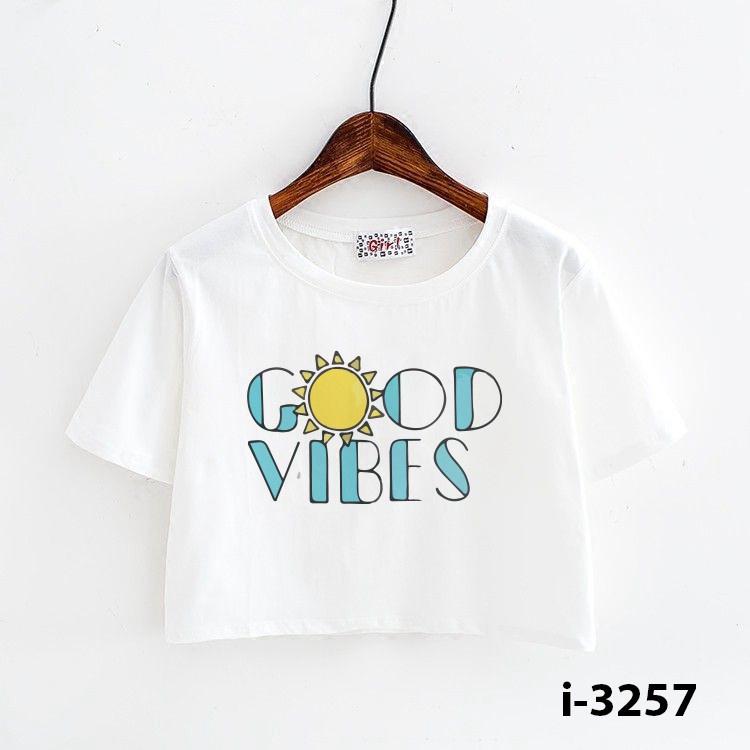 Áo Thun Nữ Croptop In Chữ GOOD VIBES ATN3257 - J.A Shop