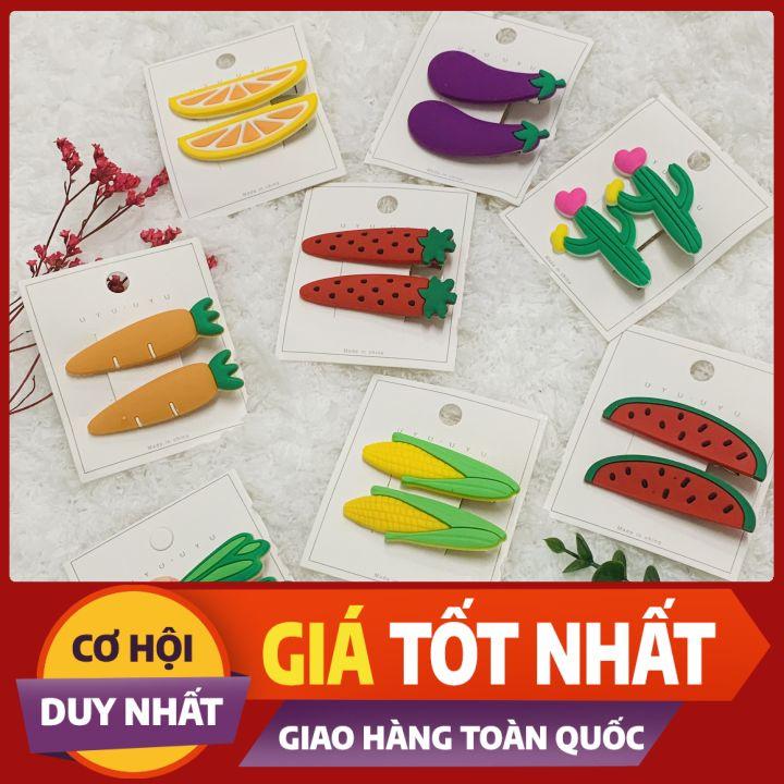 Set 2 kẹp tóc rau củ nhựa dẻo đáng yêu - Nunam shop