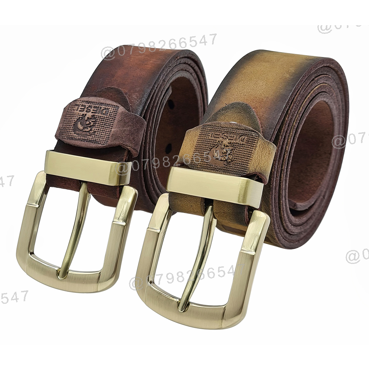 Thắt lưng nam da bò sáp DHM-274 | Đầu khoá kim trơn mặt tròn mạ đồng loại 1 thời trang | Bảo hành 12 tháng