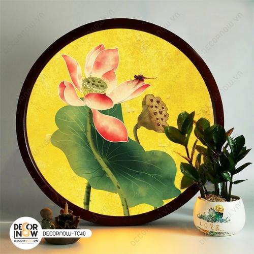 Đèn Hào Quang Phật In Tranh Trúc Chỉ DECORNOW 30,40 cm, Trang Trí Ban Thờ, Hào Quang Trúc Chỉ MÀU DCN-TC40
