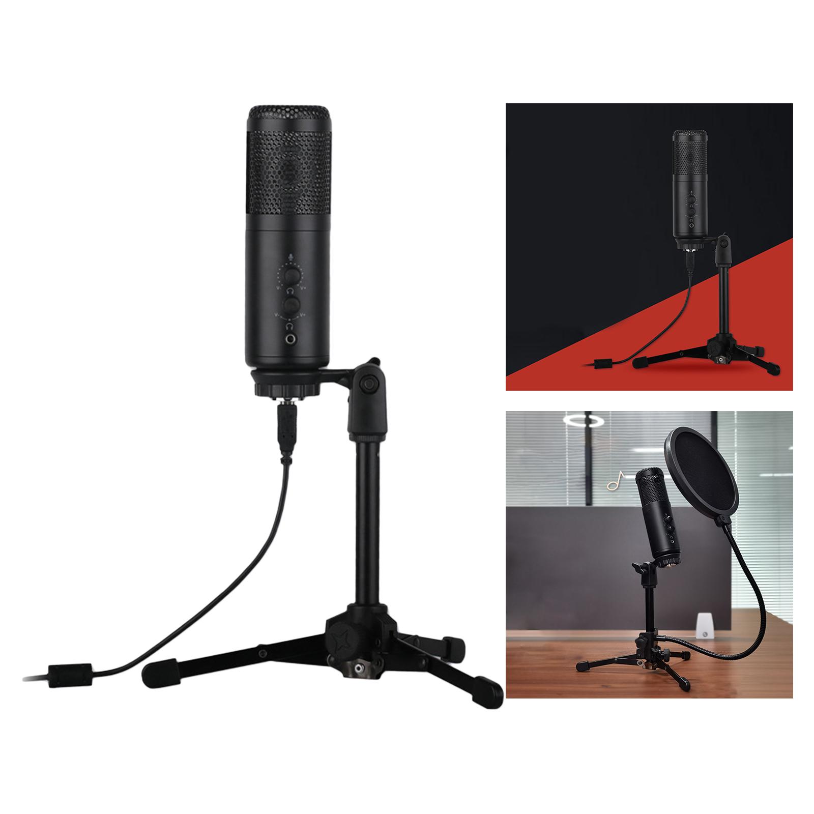 USB Condenser Microphone wTripod Stand For Game Chat Recording Computer