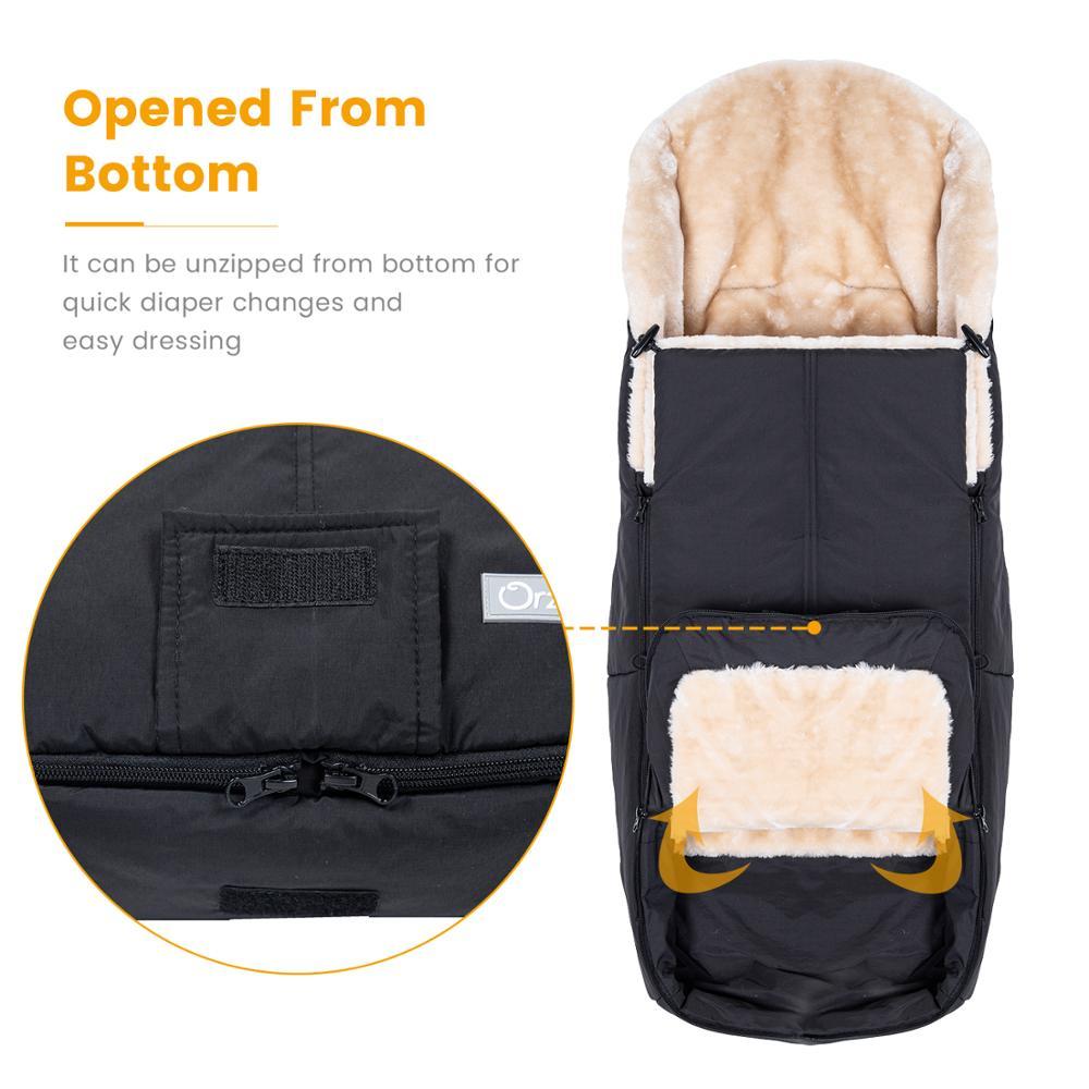 Orzbow Cashmere Bé Túi Ngủ Trẻ Sơ Sinh Xe Đẩy Footmuff Ấm Newbron Bao Da Trẻ Em Xe Đẩy Bunting Túi Dành Cho trẻ em